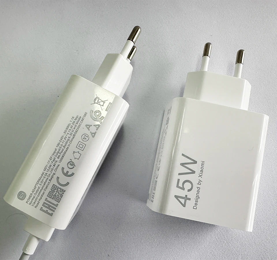 Oirginal XIAOMI 45W Charger Type C Turbo Charge Fast Charging Adapter Redmi Note 15 14 13 12 11 X Pro 10t Poco M7 X7 K40 Pad 6