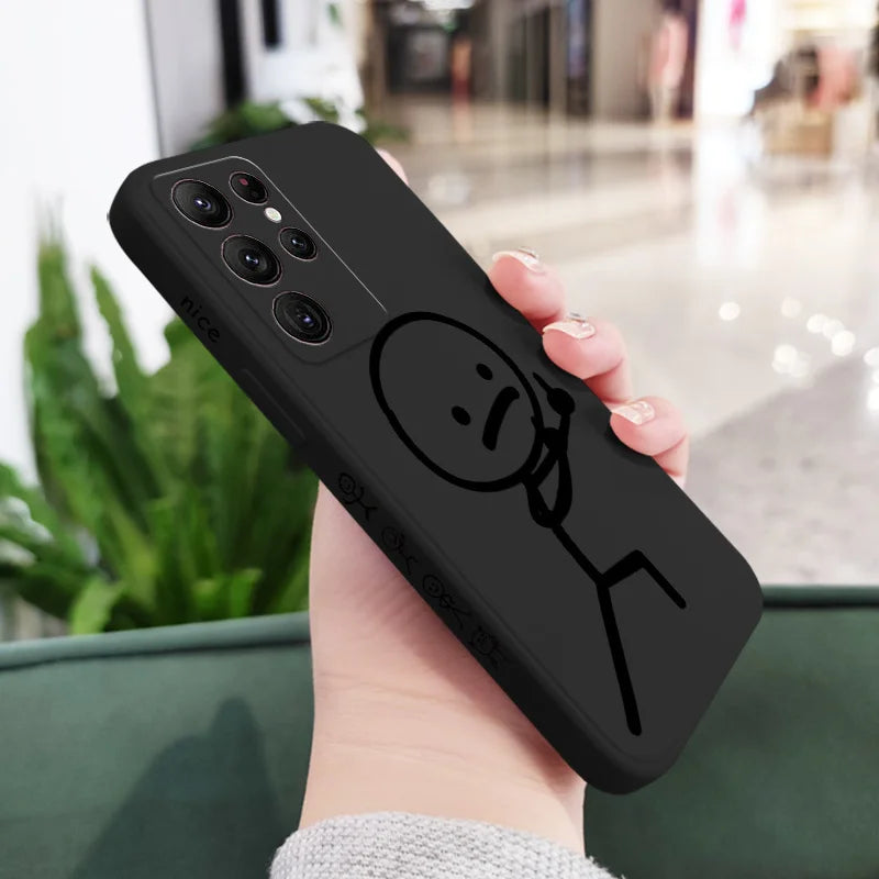 Line Man Phone Case For Samsung Galaxy S25 S24 S23 S22 S21 S20 Ultra Plus FE S10 Note 20 ultra 10 9 Plus Cover