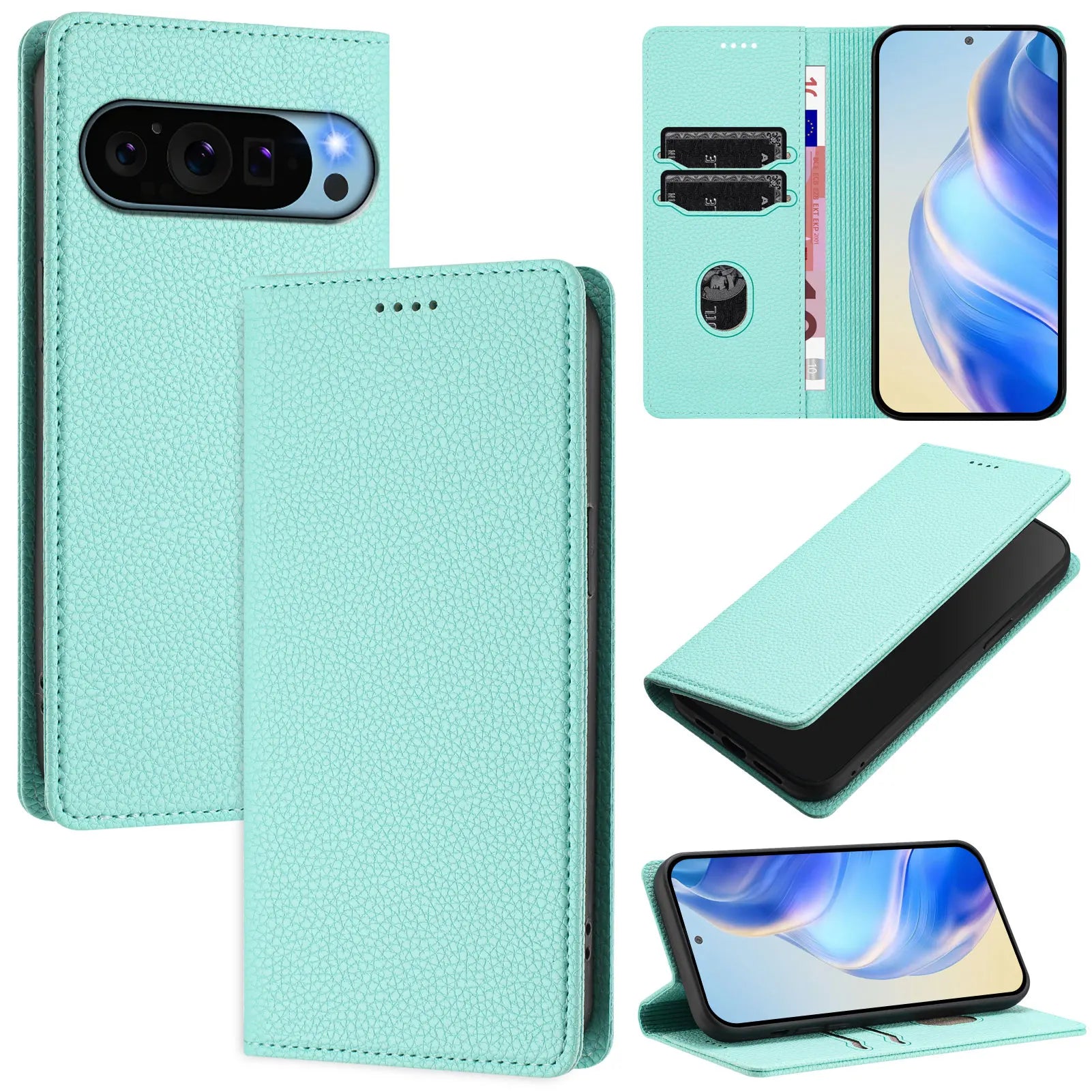 Flip Leather Phone Case for Google Pixel 6 7 8 9 Pro XL Pixel 9A 8A 7A 6A Matte Wallet Case for Pixel 5A 5XL Card Holder Cover