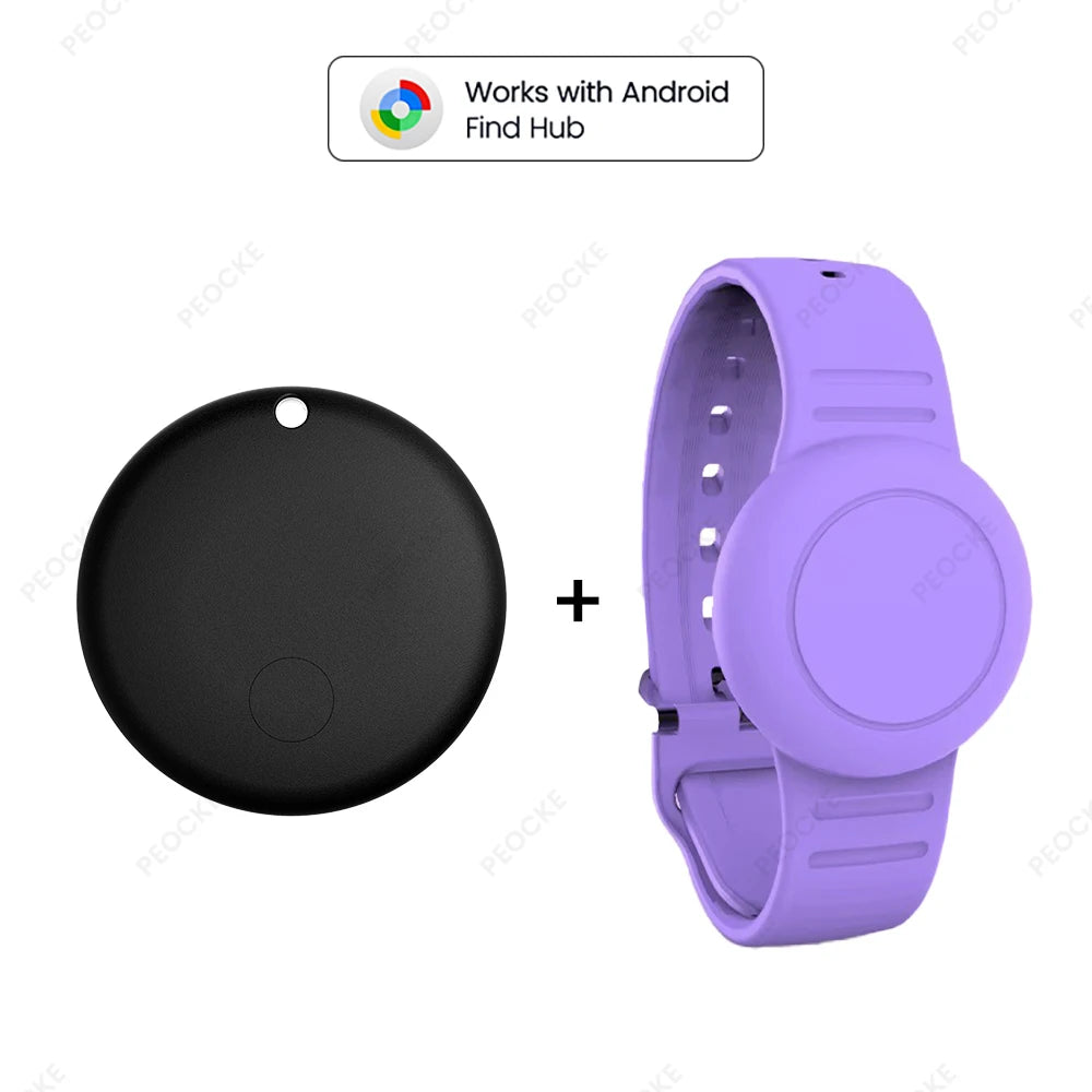 Smart Location Tag With Adjustable Silicone Wristband Works with Android Google Find Hub Anti-Lost GPS Tracker Bluetooth Locator