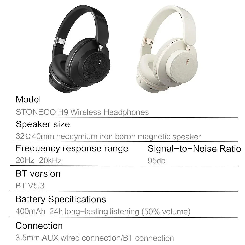 Bluetooth Headphones Wireless Headset Over Ear Foldable Portable Fashion Aesthetic Design With 24H Long Battery Life Premium Hi-Fi Stereo Sound All Day Comfortable Fit For Photography Props Travel Sports Gym Workout Gaming Sc