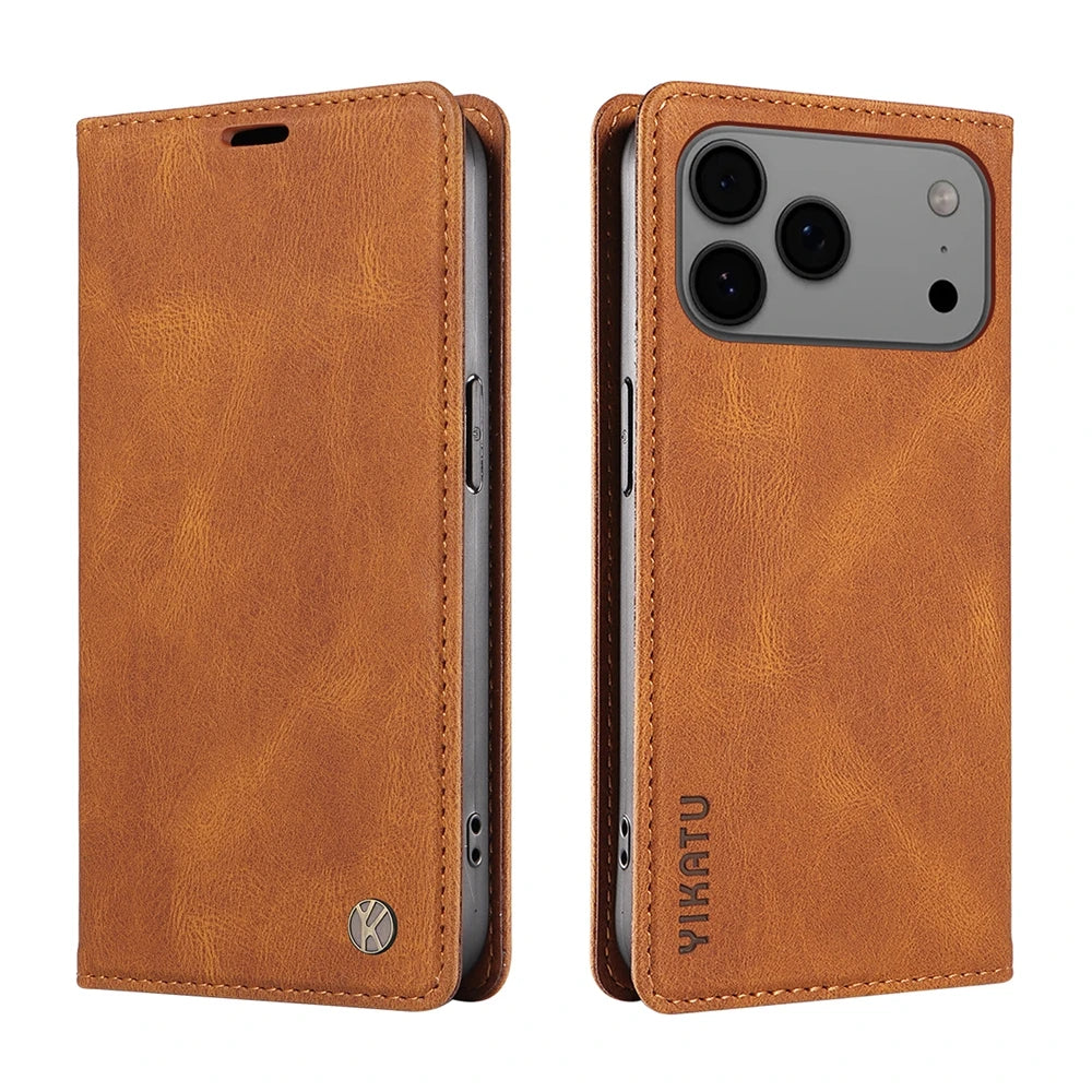 Magnetic Leather Flip Case For Apple Iphone 18 17 17E 17Air Pro Max Promax 18Promax 17Promax 18Pro 17Pro Wallet Card Slots Cover