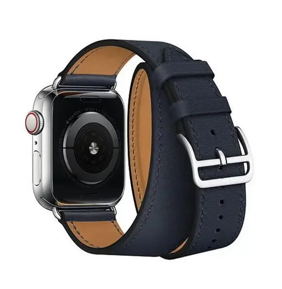 Genuine Leather Bracelet Strap For Apple Watch Band 45mm 49mm 41mm 44mm 42mm 46mm Leather Wristband iWatch Ultra 11 10 9 8 7 6 5