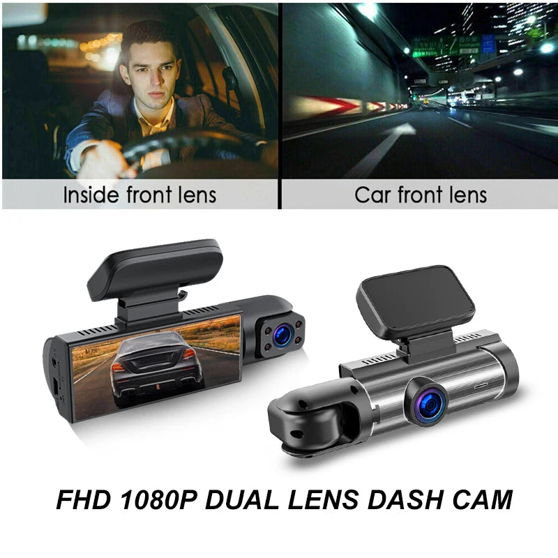 ZNLYRION M8-32GB Full HD 1080P Car Dashcam Front+Interior+Rear Camera 130° Wide Angle Night Vision G-Sensor Parking Monitor Car Driving Recorder