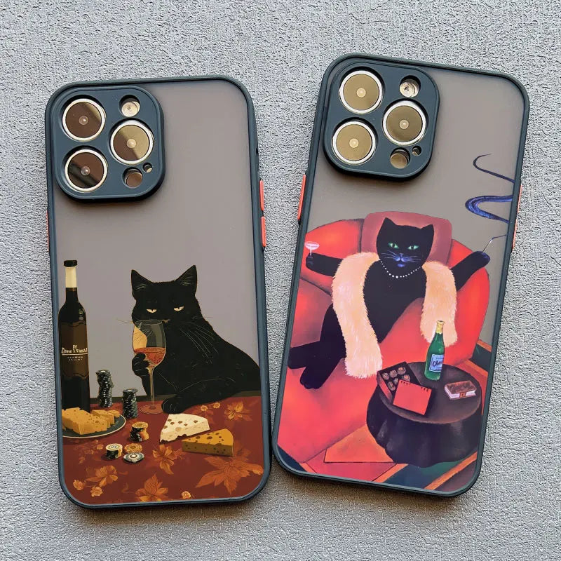 Funny Cat Daily Life Phone Case For iPhone 16 17 pro max Cases 11 12 14 Pro Max Mini 13 15 Plus XR Shockproof  Back Covers