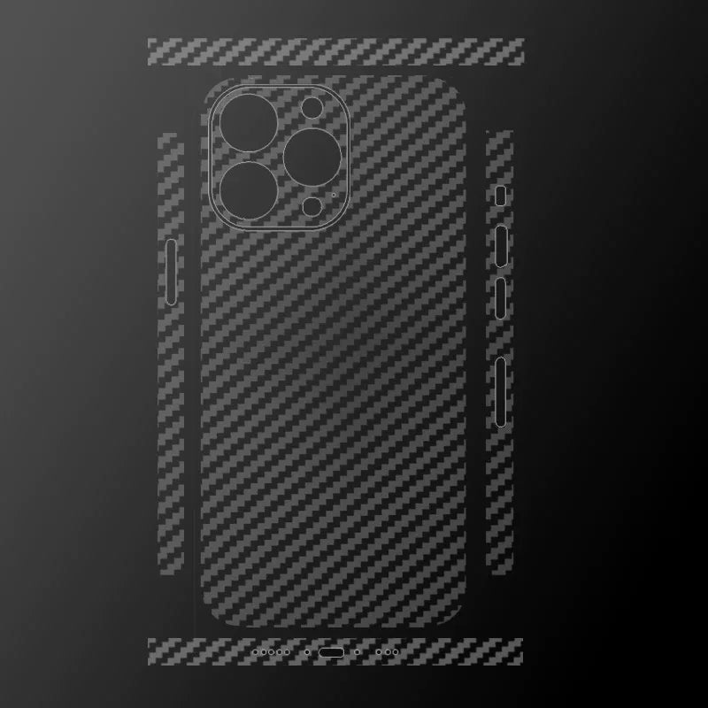 2PCS/LOT Carbon Skin Sticker For iPhone 17 16 15 14 13 Pro Max Mini Plus Back Cover Stickers Protection Film