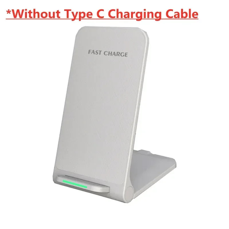 Wireless Charger Stand Pad for iPhone 17 16 15 14 13 12 Pro Samsung Xiaomi Phone Chargers Induction Fast Charging Dock Station