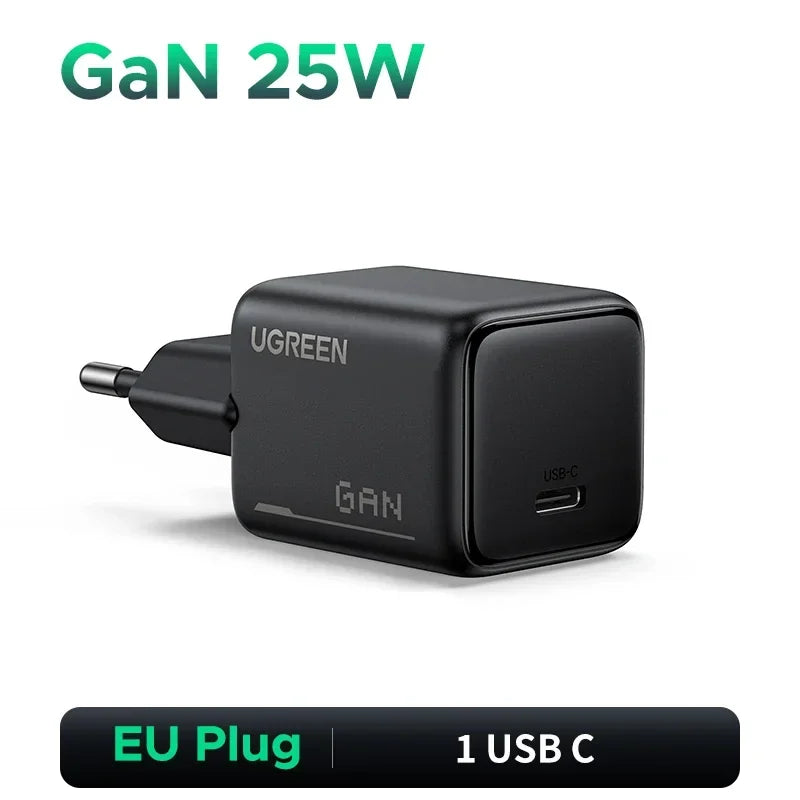 UGREEN 45W/30W/25W/20W GaN Charger PD3.0 PPS QC3.0 USB C Fast Charger For Samsung S26 iPhone 17 16 15 Pro Max iPad Xiaomi Tablet