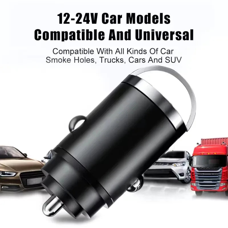 Mini 100W PD QC Pull Ring Fast Charging Car Charger USB C Car Phone Charger Adapter For iPhone Xiaomi Samsung Huawei