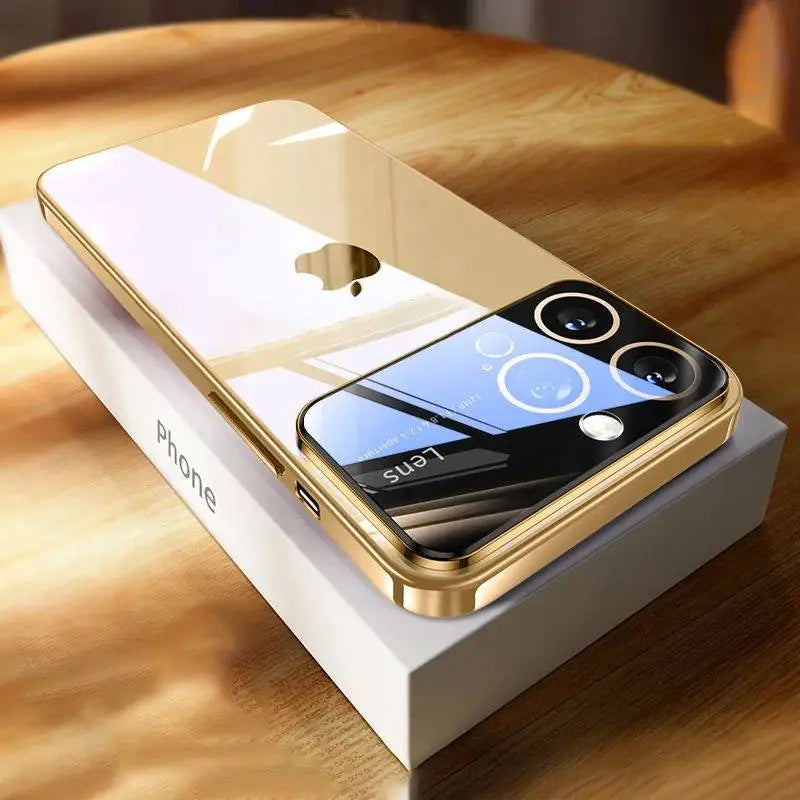 Luxury Plating Clear Hard PC Glass Lens Camera Protection Case For iPhone 17 Pro Max 16 15 13 11 12 14 Transparent Bumper Cover