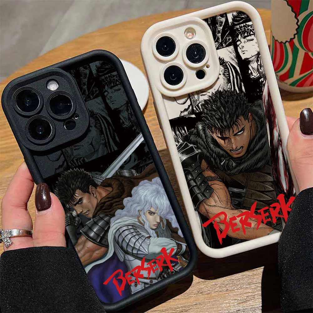 Anime Berserk Guts Phone Case for iPhone 17 16e 16 15 14 13 12 11 Air Pro Max Mini XR XS X 7 8 6 6s Plus Soft TPU Back Cover