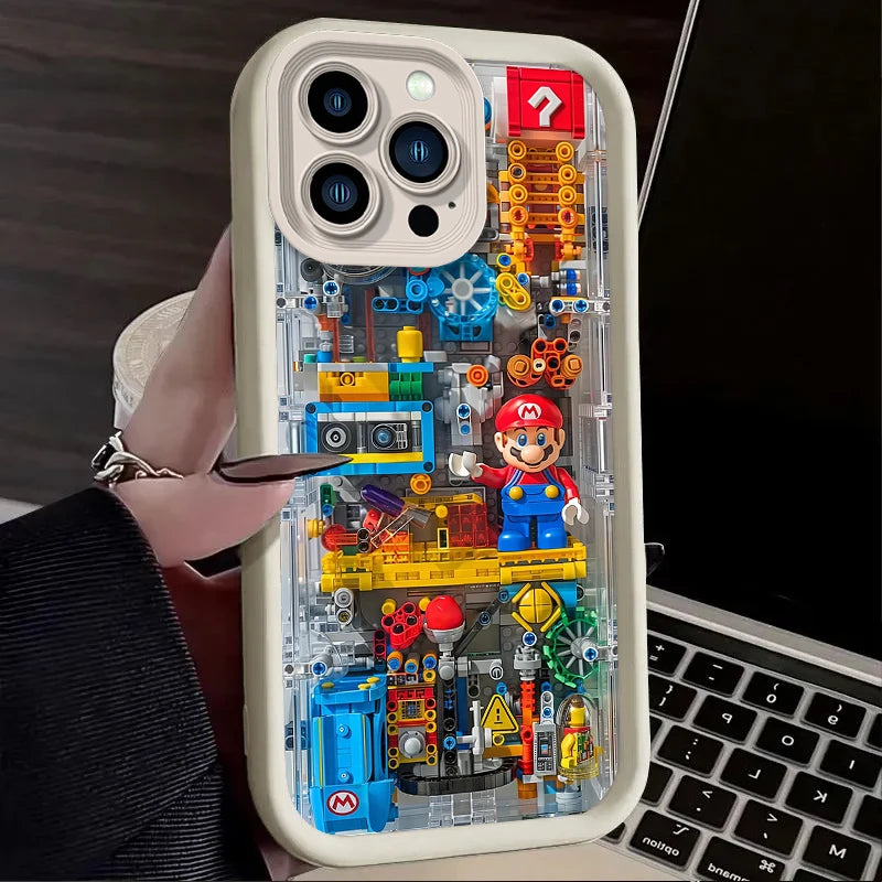 Soft Phone Case For iPhone 17 Air 15 16 16E 14 13 12 11 Pro Max X XS X S Max XR SE 2020 SE4 7 8 Building Blocks M-Marios Cover