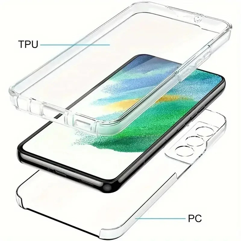 360 Full Body Cover Silicone Case For Samsung Galaxy S24 Ultra S23 Plus S22 S21 FE S20 S10 Lite S9 S8 Double Transparent Cover