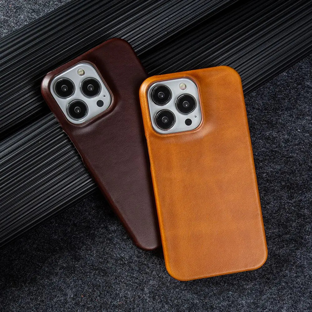 For Case iphone 16 Pro Max Cases Oil Wax Luxury Genuine Leather Cover For Iphone 17 16 15 14 13 XS Max X 8 Plus Phone Shell Capa
