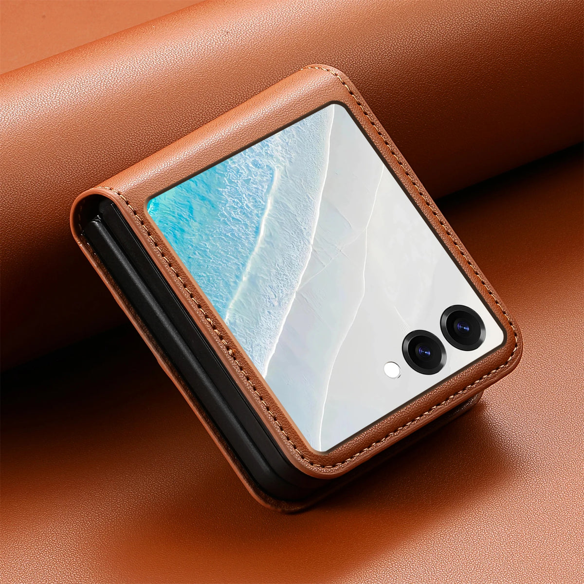 Flip Leather Phone Case For Samsung Galaxy Z Flip 8 7 FE 6 5 4 3 5G Flip7 Flip8 Wallet Card Holder Phone Bag Book Cover Etui