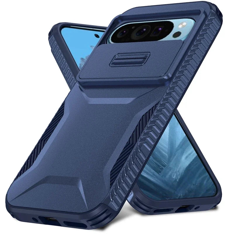 Heavy Duty Rugged Shockproof Slide Camera Lens Protect Case for Google Pixel 10 9 8 7 A Pro XL Matte Anti-slip Armor Hard Cover