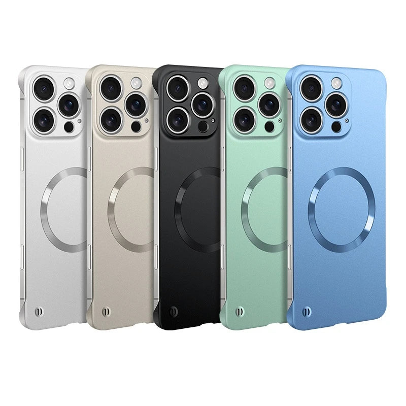 Ultra Thin Metallic Paint Magnetic For Magsafe Case For iPhone 17 Air 16 15 14 13 12 Pro Max Plus Frameless Cooling Hard Cover