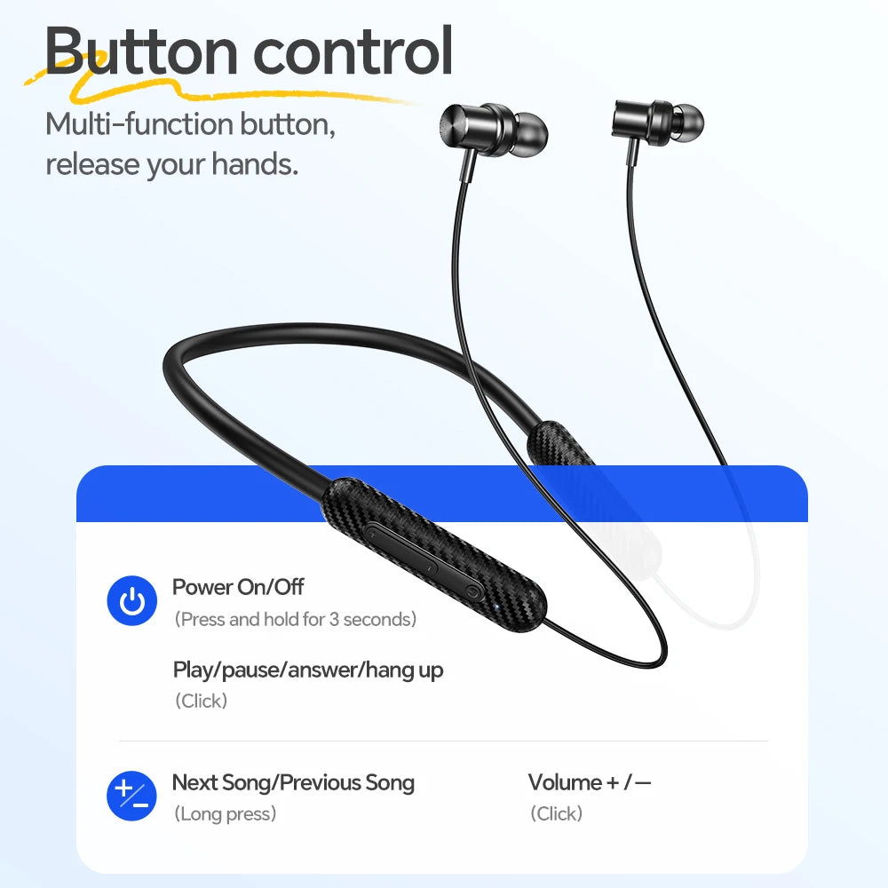 HOCO ES70 Neckband Headsets Bluetooth Wireless Headphones Outdoor Sport Earphones Portable Hifi Sounds Earbuds With Microphone