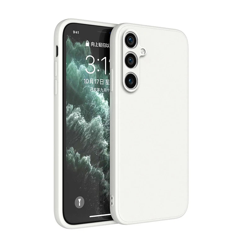 Simple Phone Case for Samsung Galaxy S23 Plus Ultra FE Funda S23Plus S23Ultra S23FE 5G Soft Liquid Silicon Shockproof Back Cover