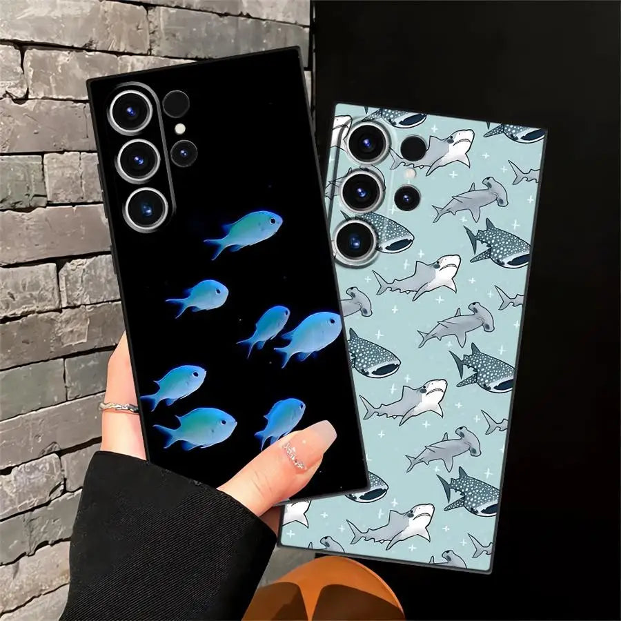 Funda Phone Cover Case for Samsung Galaxy S26 Ultra S10 S9 S23 S20 Ultra S25 Plus S24 S21 FE Note 20 8 9 10 Ocean Shark Whale