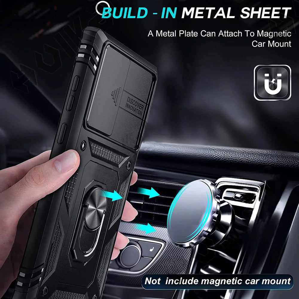 Case For Samsung S22 S21 S20 FE  Ultra Plus A53 A33 A22 A52S A52 A32 5G Heavy Duty with Camera 360 Degree Kickstand Cover