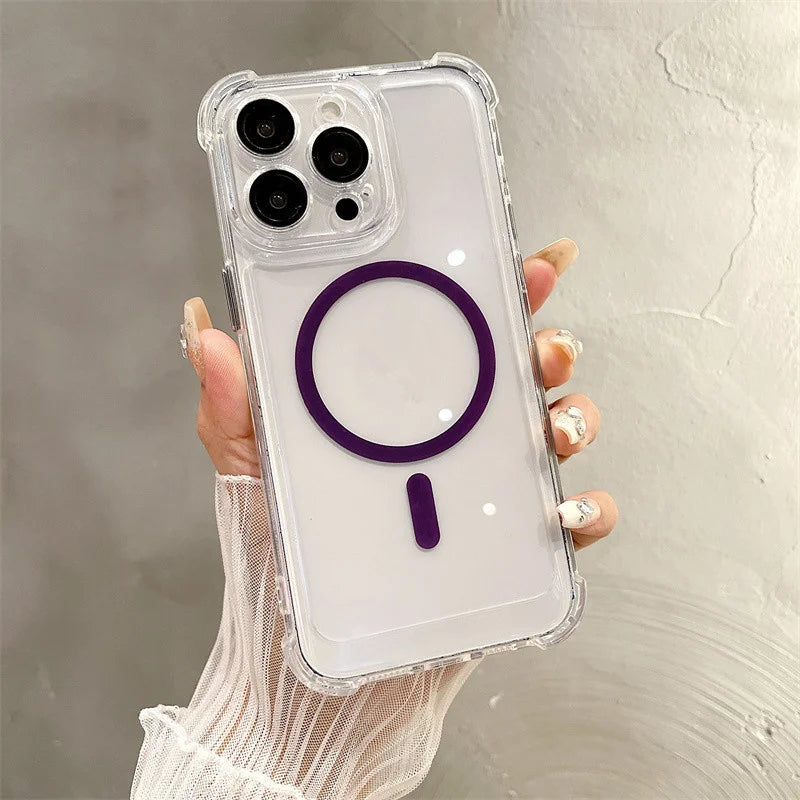 Wireless Charge Case For iPhone 17 16 15 14 13 12 11 Pro Max Magnetic For Magsafe Phone Cases For iPhone Air 15 14 16 Plus Cover