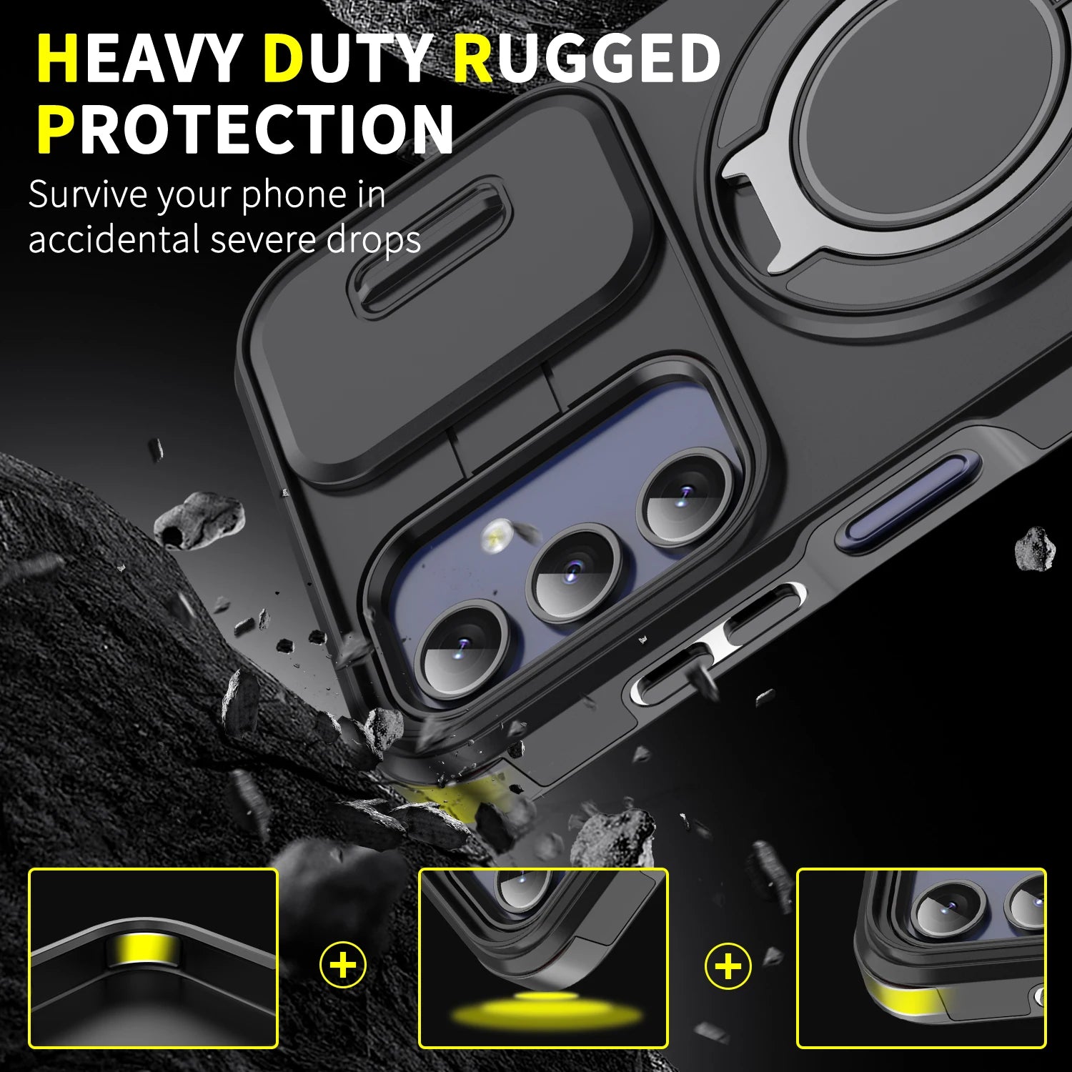 Case for Samsung Galaxy A57 5G S26 Ultra S25 FE A17 A37 A56 A36 A16 A55 A35 A15 S24 S23 S22 Plus Anti-Knock Strong Armor Cover