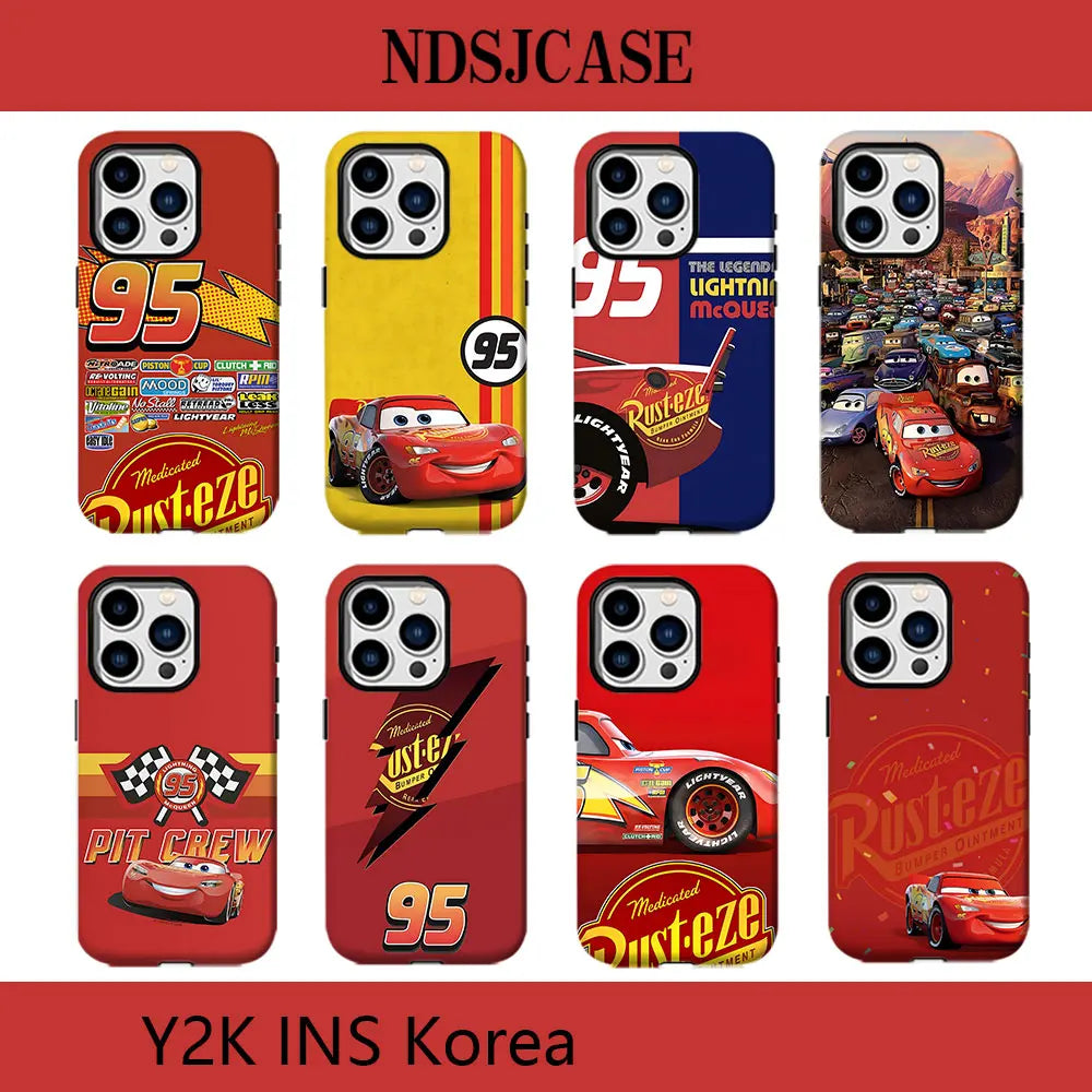 Cars Lightning McQueen 95 Phone Case for Samsung Galaxy S20 S23 S24 S25 FE Plus Ultra 4G 5G Luxury Double-layer Back Cover