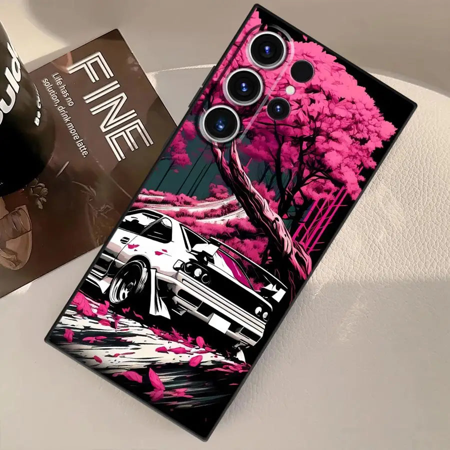 Japanese Drift Car Case for Samsung Galaxy S26 Ultra S24 S25 Plus Note 20 8 9 10 S10 S9 S20 Ultra S23 S21 FE Funda Phone Cover
