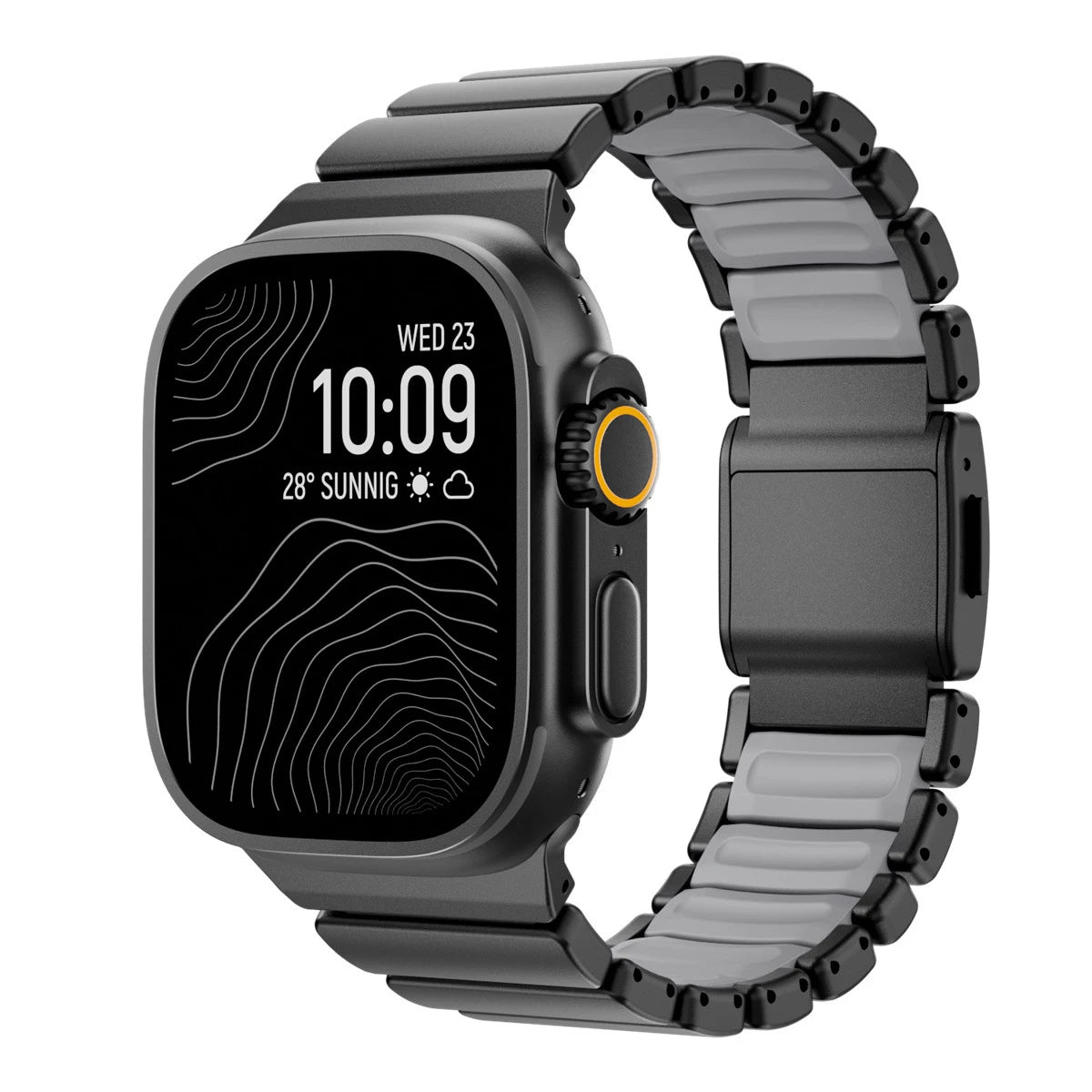 Titanium Silicone Magnetic Strap for Apple Watch Ultra 4/3/2 49mm Series 12/11/10 46mm Metal Band for Iwatch 9 8 7 45mm SE3 44mm