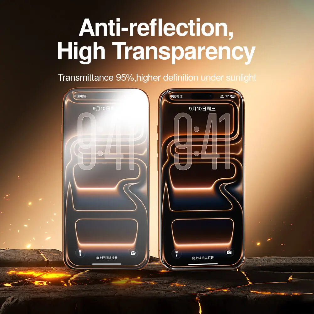 SmartDevil AR Anti-Reflection Tempered Glass Film for iPhone 17 Pro Max 16 Pro 15 14 Clear Corning Screen Protector Anti-scratch