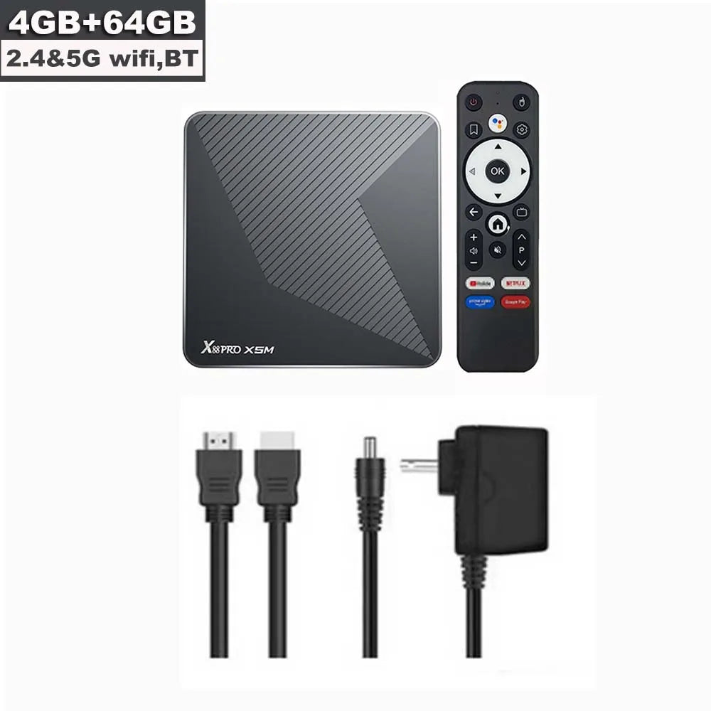 X88 PRO X5M Android 14 TV Box HD 8k 2.4G 5G Wifi6 BT5.0 1000M Lan 3D Amlogic S905X5M & S905A