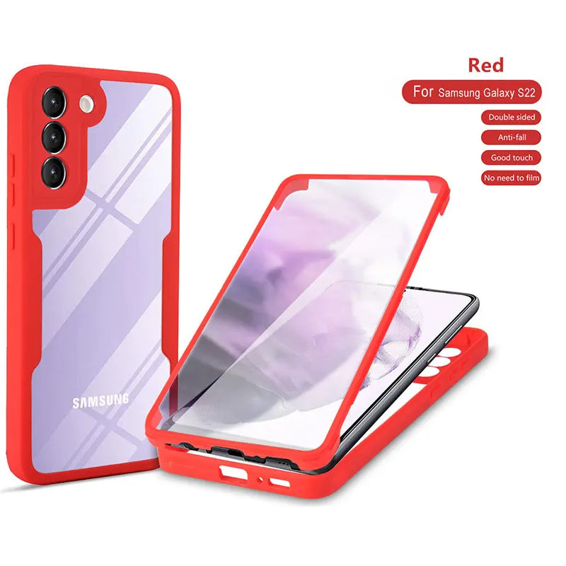 360° Full Cover Case for Samsung Galaxy S24 S25 Ultra S22 S23 S21 Plus Fe A54 A34 A24 A14 A53 A33 A23 A13 Shockproof Soft Cover
