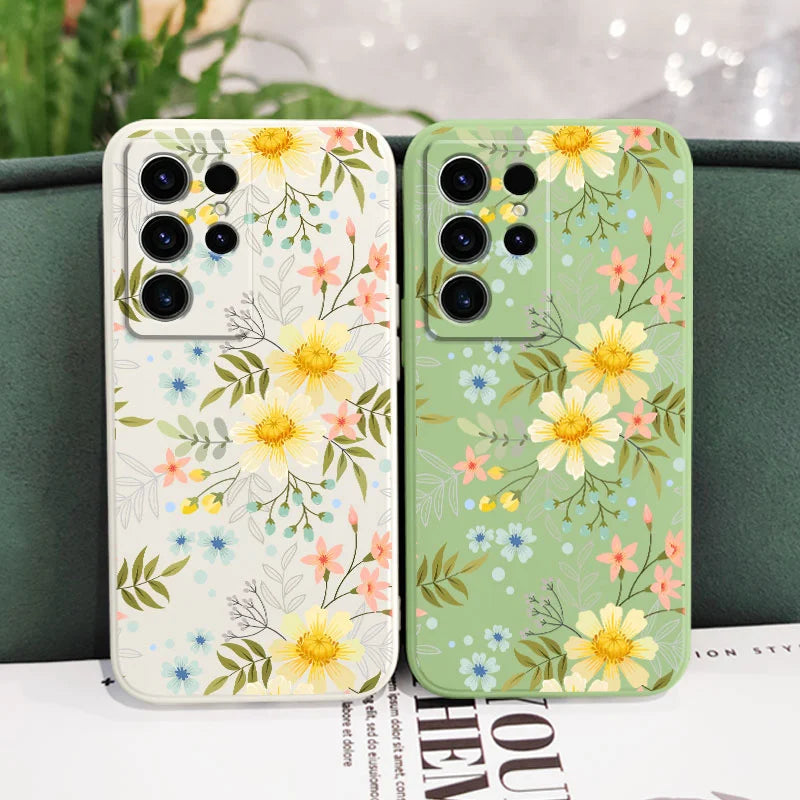 Kiss Flowers Phone Case For Samsung Galaxy S25 S24 S23 S22 S21 S20 S10 S10E S9 Ultra Plus FE Note 20 Ultra 10 9 Plus Cover