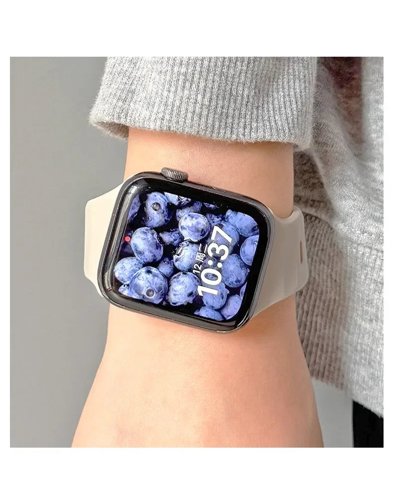 Irregular Silicone Strap For Apple Watch Band Ultra 49mm 40mm 41mm 44mm 45mm 46mm Correa Bracelet iWatch Series 11 10 9 8 7 6 SE
