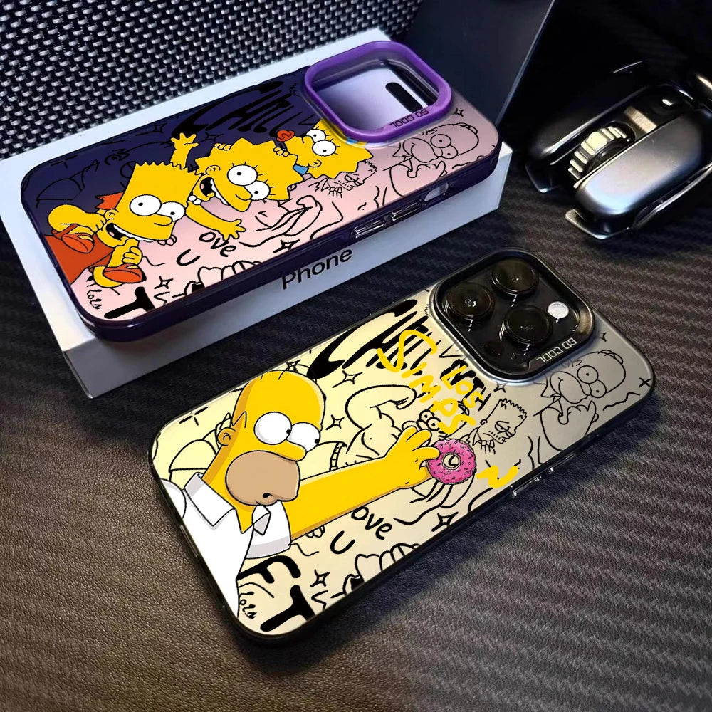 Fun Cartoon S-Simpsons Hot Phone Case for Samsung Galaxy S26 S25 S24 S23 S22 S21 S20 Note20 FE Ultra Edge Plus 4G 5G Matte Cover