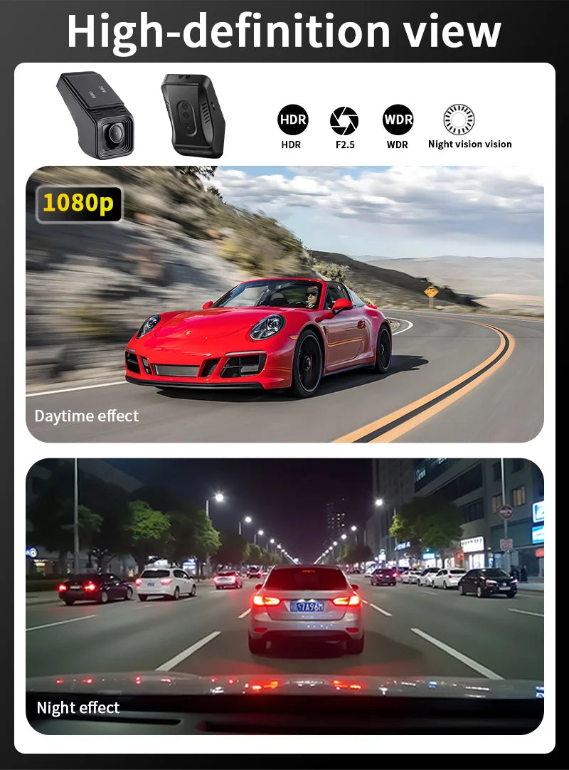 ADAS USB Car DVR Dash Cam 1080P HD for Android Navigation 170° Wide Angle ADAS Intelligent Assistance Driving Recorder