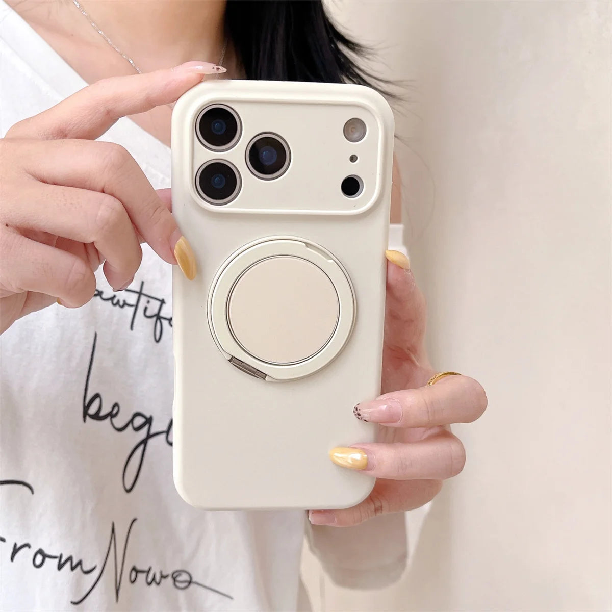 360 Rotate Bracket for Magsafe Magnetic Phone Case for IPhone 17 Air 16 15 14  Pro Max Stand Silicone Soft Protective Cover