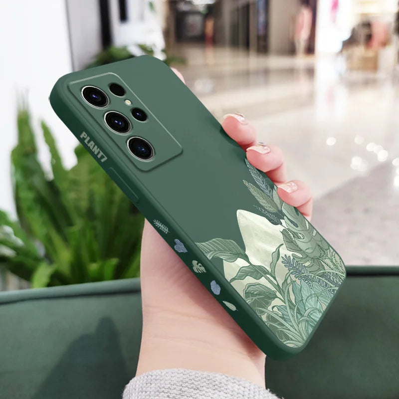 Forest Plant Phone Case For Samsung Galaxy S25 S24 S23 S22 S21 S20 S10 S10E Ultra Plus FE Note 20 Ultra 10 Plus Cover