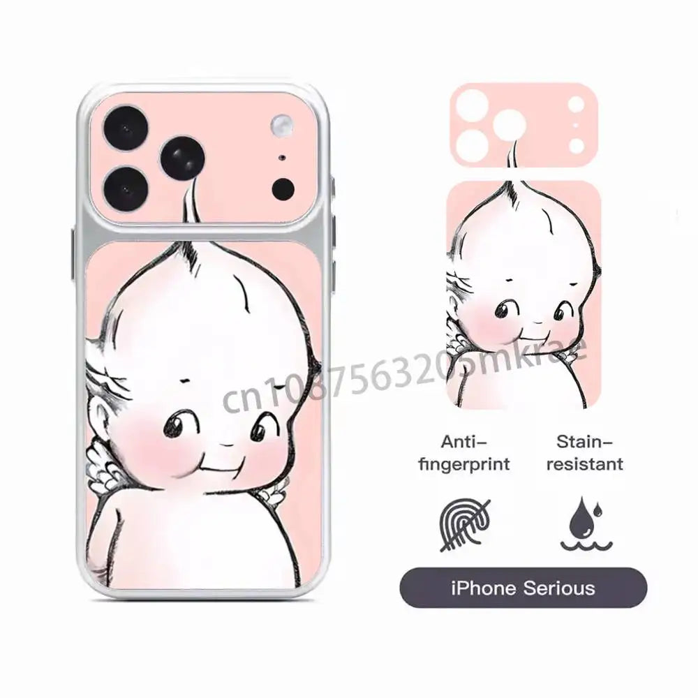 K-Kewpie Cute Angel Protective Sticker for iPhone 17Pro 17ProMax Full Body Back Cover Decal Skin