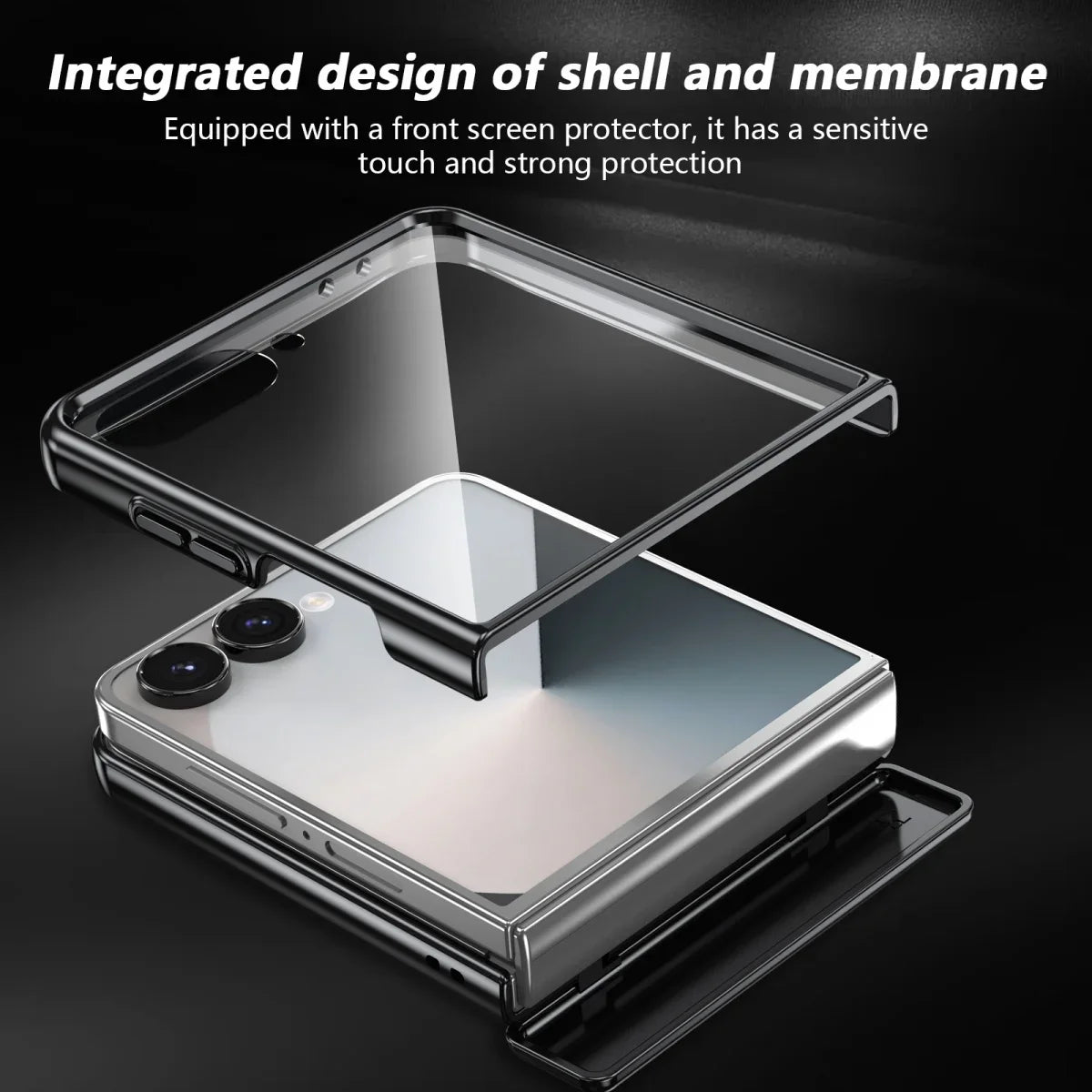 360° Rotating Ring Stand Magnetic Hinge Protective Phone Case for Samsung Galaxy Z Flip 8 7 FE 6 5 4 3 with Screen Film Cover