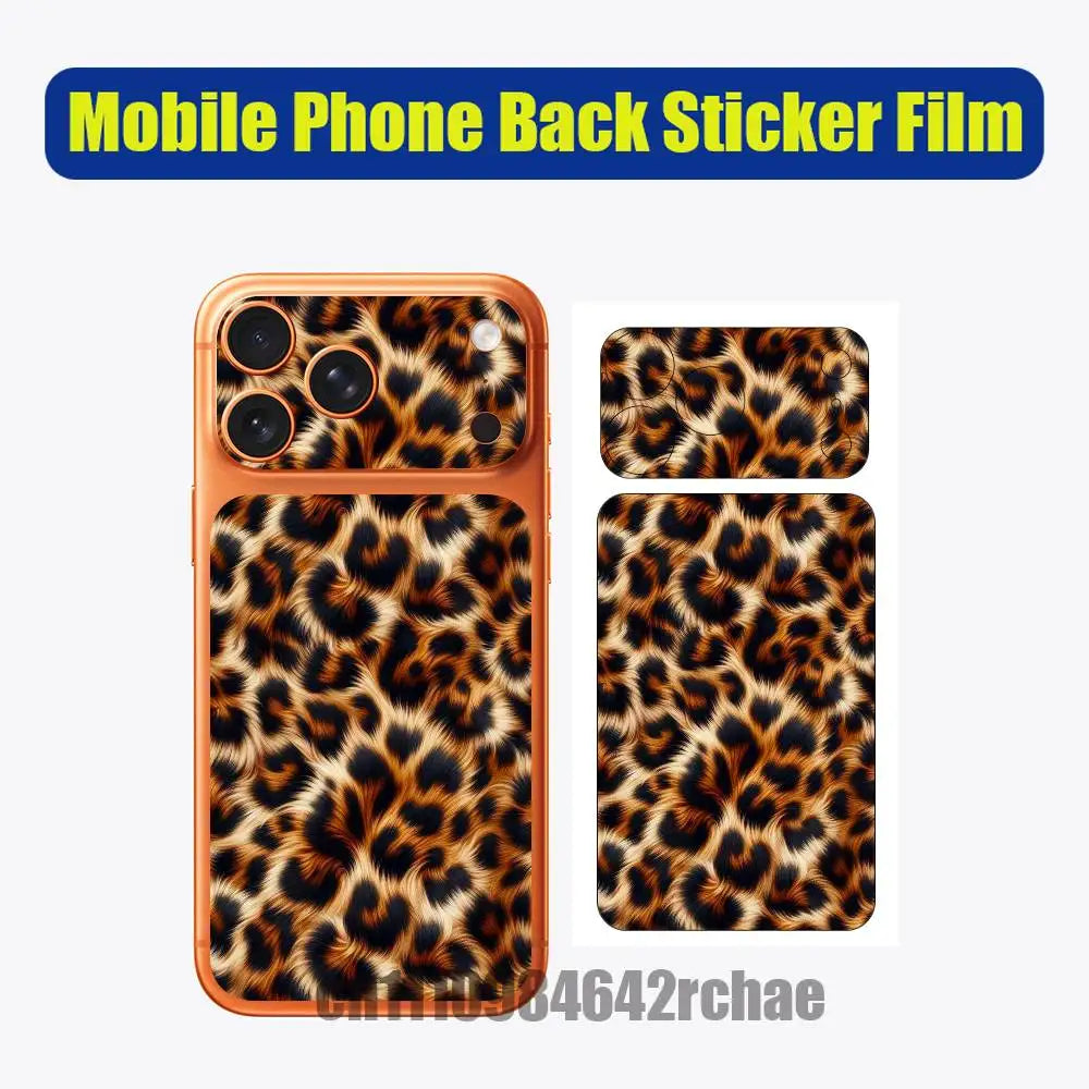For Leopard print wallpaper Phone Back Film Sticker iPhone 17 Pro Max P PM Decal Skin Wrap Custom Stickers Cover