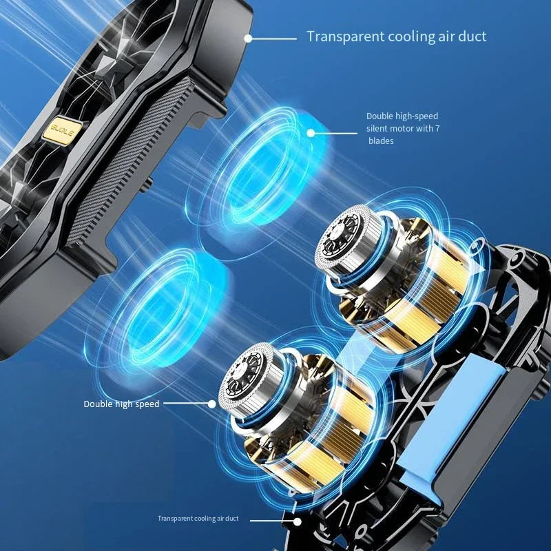 2025 New FS01 Dual - Fan Mobile Phone Cooler, Cools Down In 10 Seconds + Wireless Battery Life,  Relieves Heat  For Your Phone