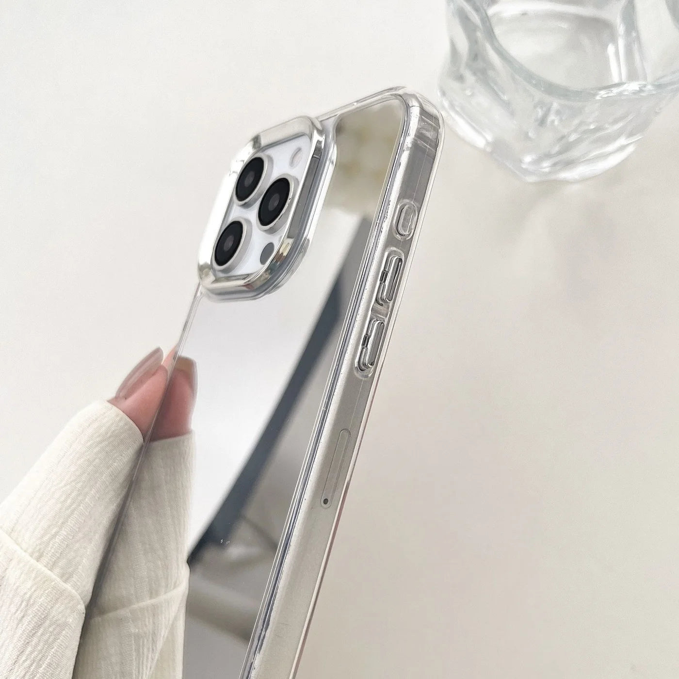 Luxury Plating Make Up Mirror Phone Case For iPhone 17 16 15 14 13 12 11 Pro Max XR X XS Hard Acrylic Shockproof Bumber Cover