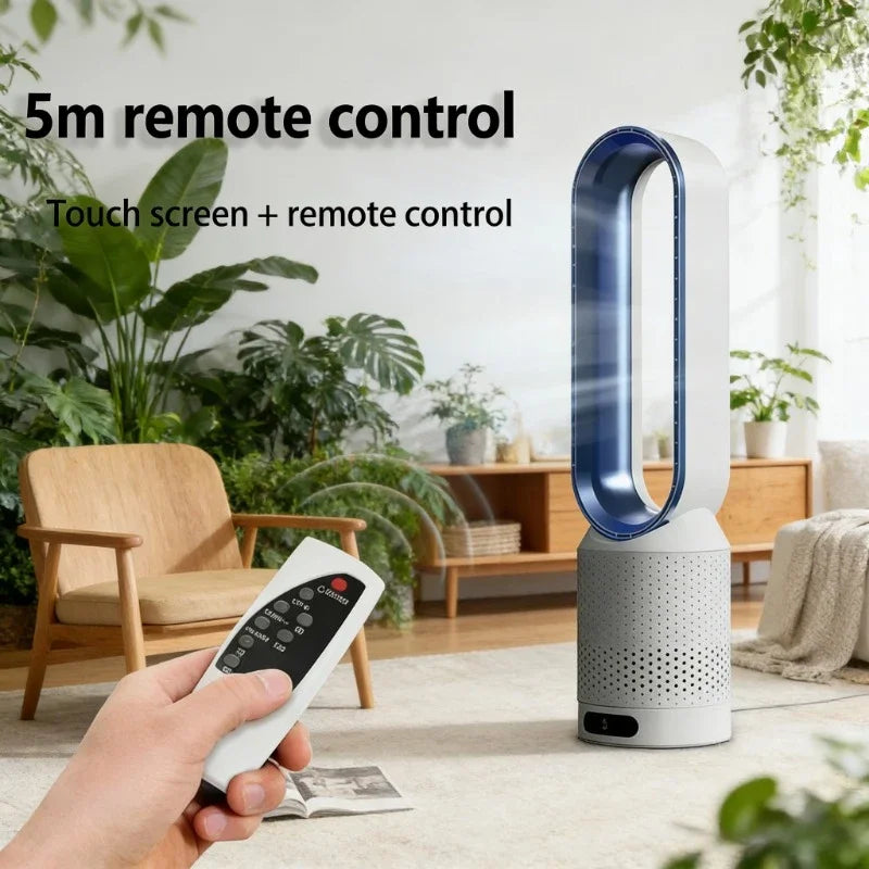 2026 Space Saving Bladeless Tower Fan Energy Saving Air Purifier Circulator Ultra Quiet Fan for Home Dorm Office