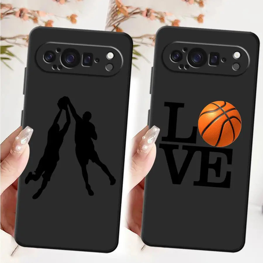 Sport Love Basketball Texture Black Soft Shell Case for Google Pixel 9a 10 9 Pro XL 6a 8a 7a 6 7 8 Pro