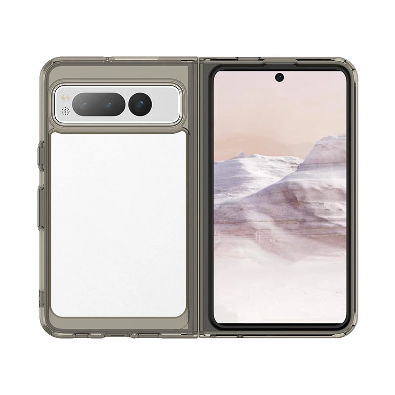 For Google Pixel Fold Case Luxury Silicone Clear Bumper For Pixel Fold Capa TPU Shockproof Case For Google Pixel Fold Cover