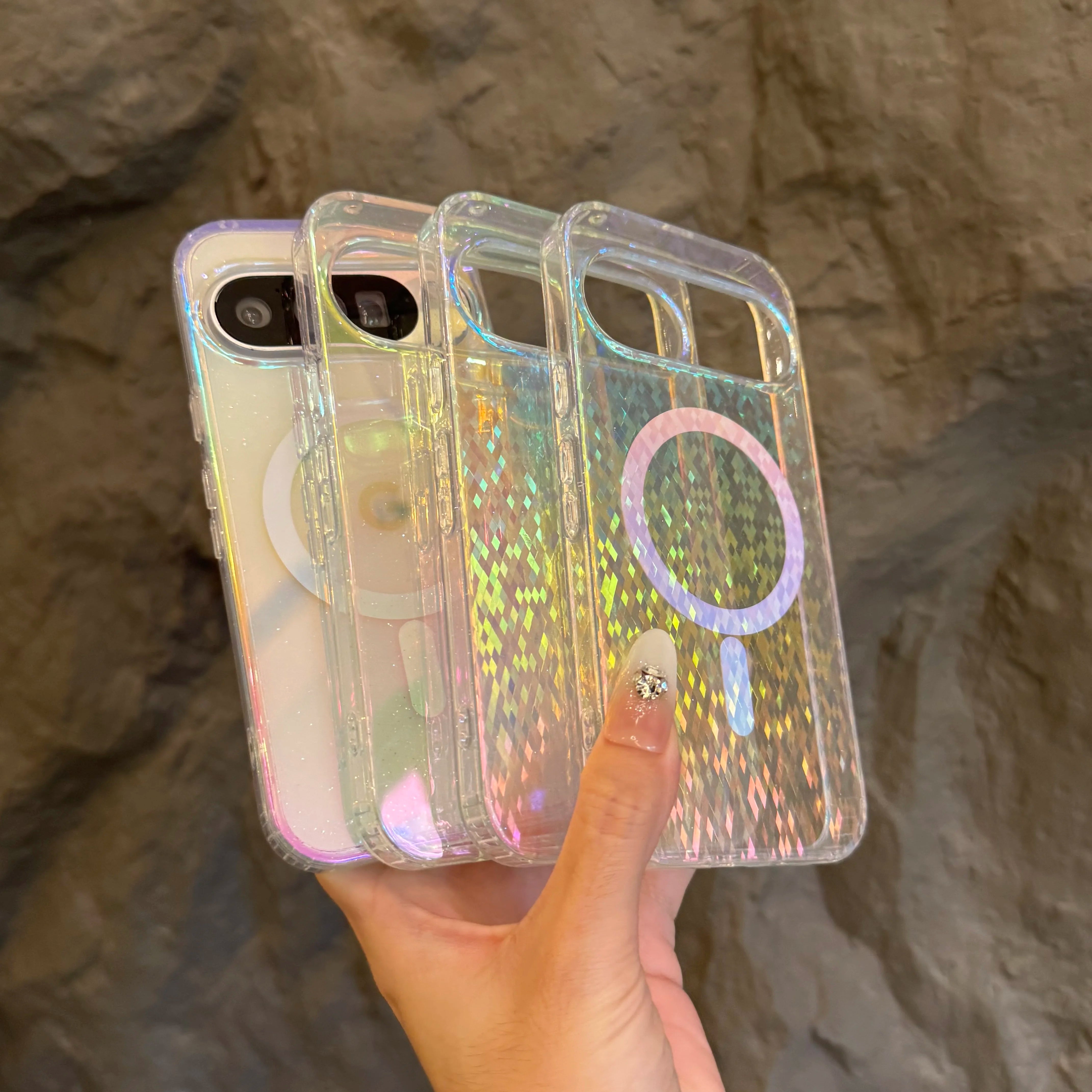 Lingge Rainbow Sparkle Pink Gradient, for Google Pixel 9 10 Pro XL10A 9A 10Pro Phone Case, Waterproof and Anti Yellowing Cover