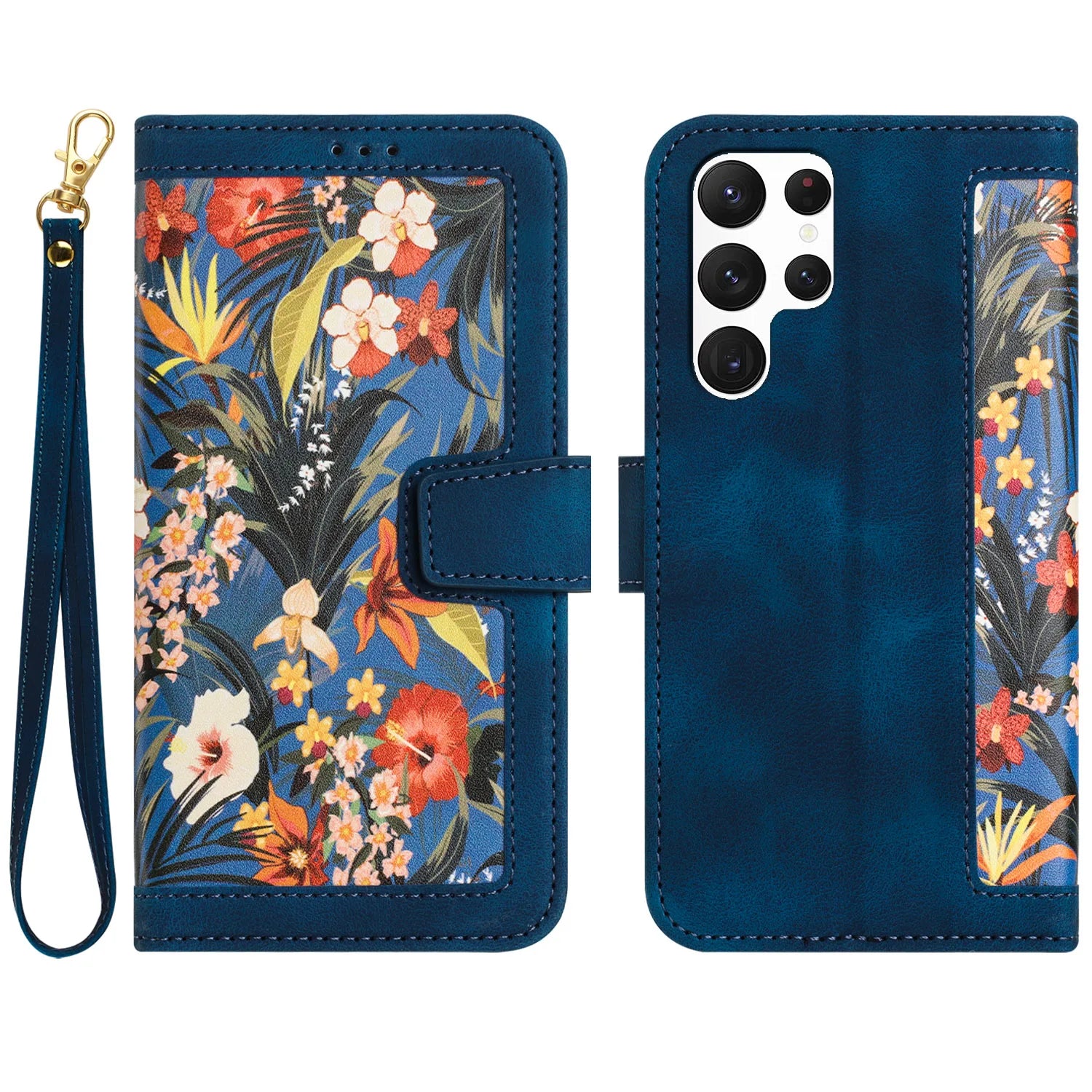 Painting Art Flower Leather Phone Wallet Case Book For Samsung Galaxy S25 S24 S23 S22 S21 S20 FE A06 A16 A26 A36 A56 Flip Cover