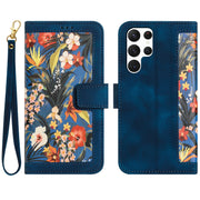 Painting Art Flower Leather Phone Wallet Case Book For Samsung Galaxy S25 S24 S23 S22 S21 S20 FE A06 A16 A26 A36 A56 Flip Cover